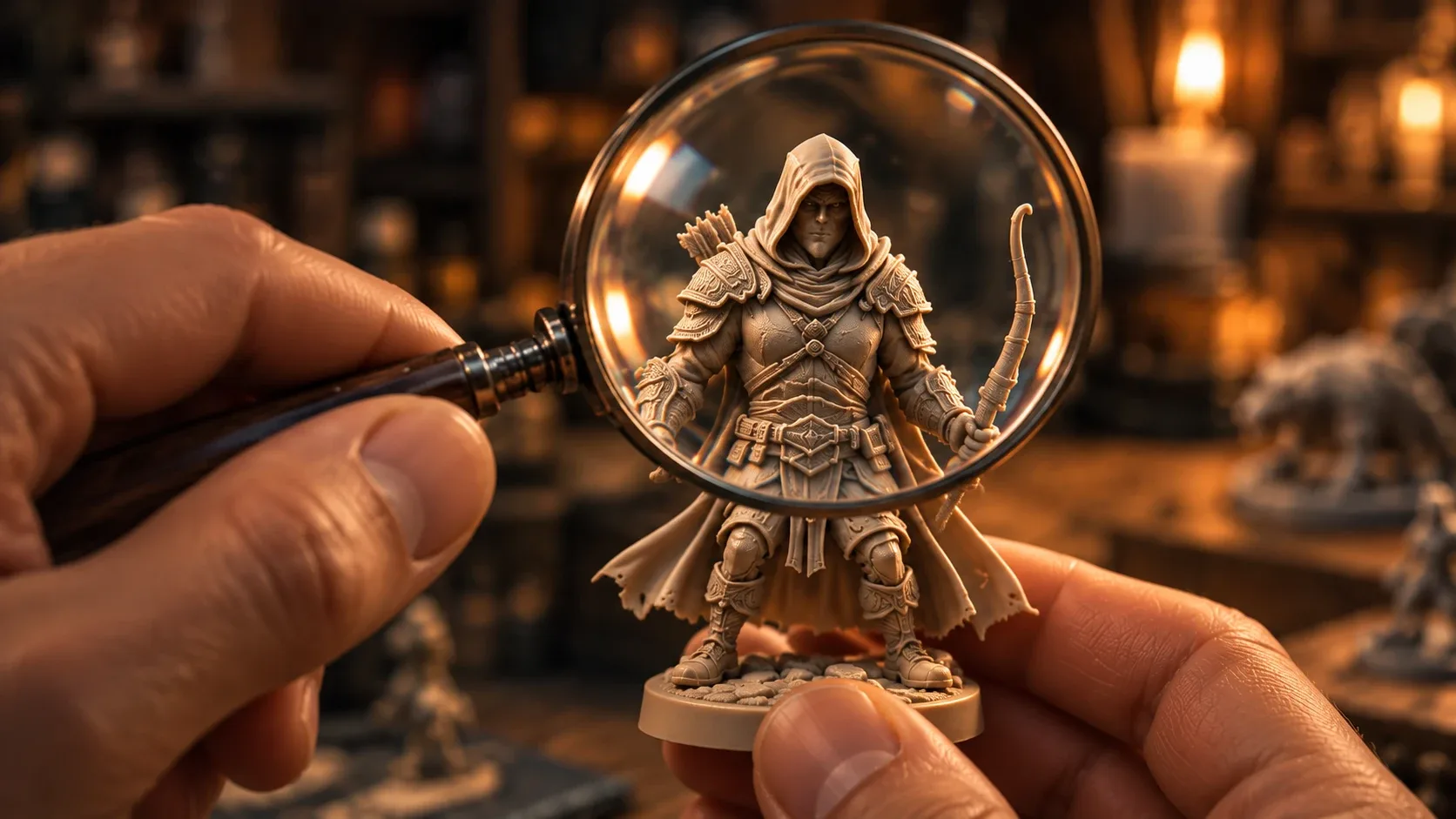 Una miniatura osservata attraverso una lente d’ingrandimento.